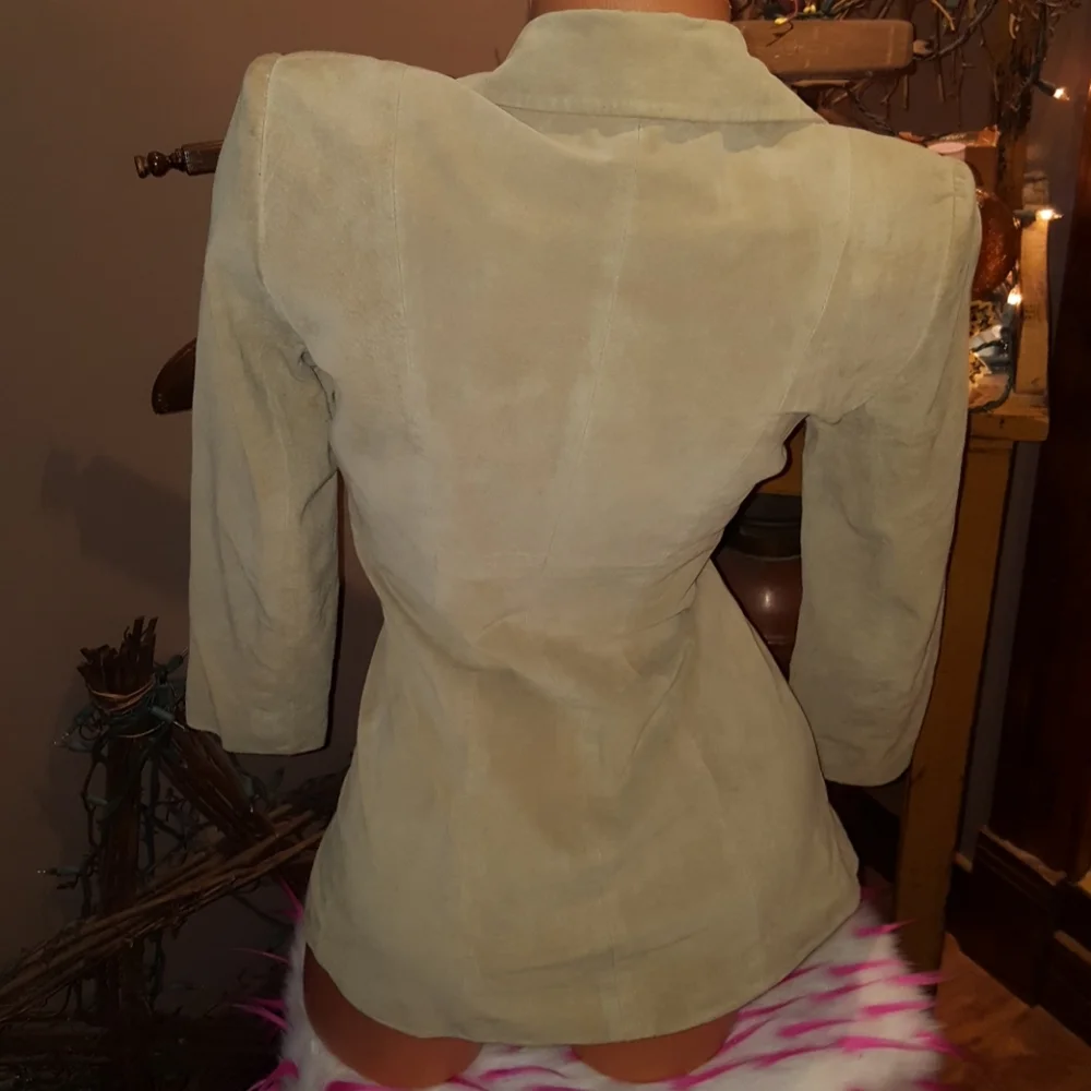 Bebe genuine leather 4 button blazer long coat SP - Picture 5 of 7